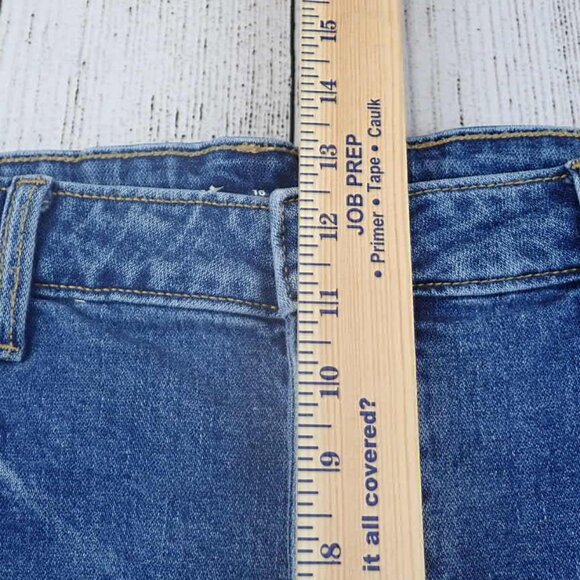 Old Navy Womens Sz 16 Jean Shorts Sky Hi A Line Button Fly High Rise Blue Denim - Picture 6 of 9